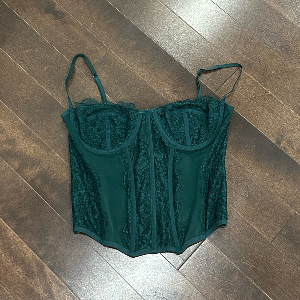 Urban Outfitters Teal Lace Bustier